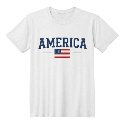 Adult America with Flag T-Shirt