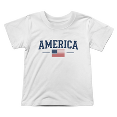 Toddler  America with Flag T-Shirt