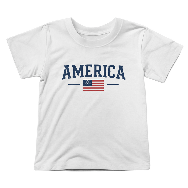 Toddler  America with Flag T-Shirt