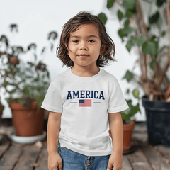 Toddler  America with Flag T-Shirt