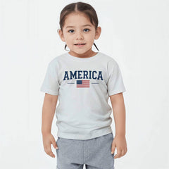 Toddler  America with Flag T-Shirt