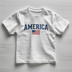 Toddler  America with Flag T-Shirt